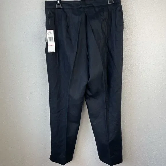 NWT Jones New York Black Linen Blend Cropped Slack - Picture 4 of 6